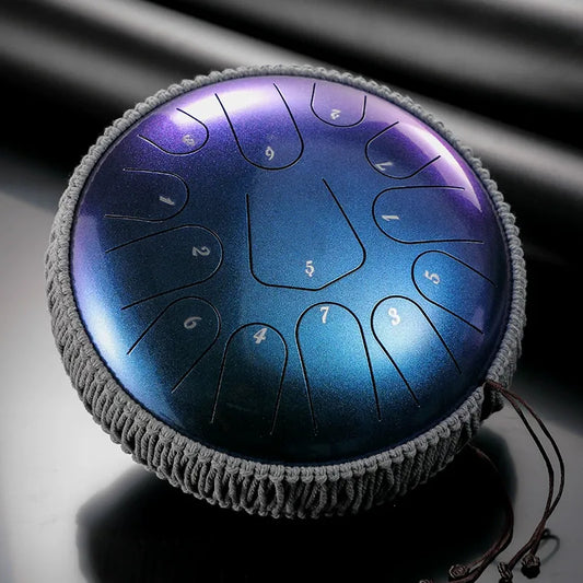 A refreshing Wind Chime Green MoralGain 13-inch 15-note titanium steel tongue drum. An ideal instrument for advanced musical exploration.