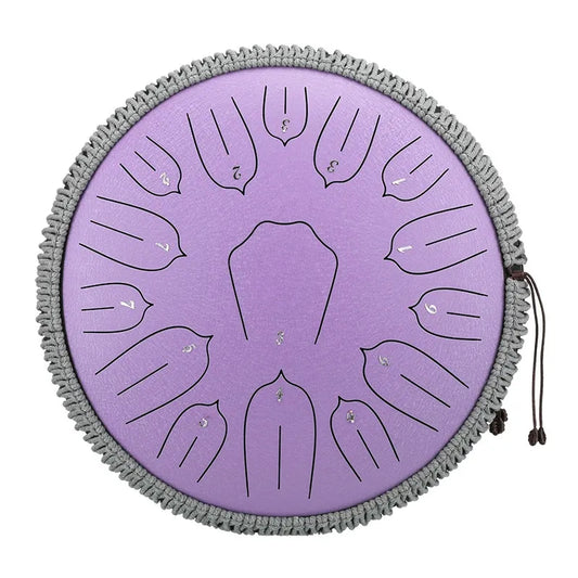 A dreamy lavender MoralGain 14-inch 15-note steel tongue drum, a beautiful gift for music lovers and yoga.