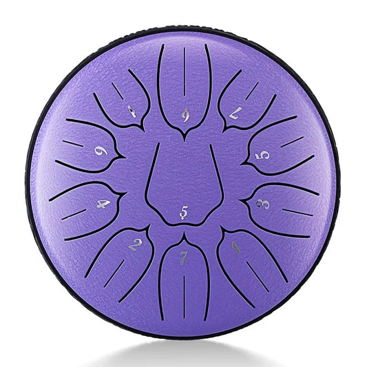 A dreamy lavender MoralGain 6-inch 11-note steel tongue drum, a beautiful gift for music lovers and yoga.