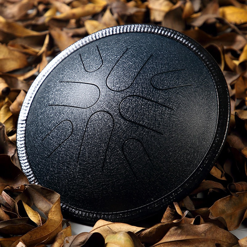 The Abyssal Ocean MoralGain Legacy 10-inch 8-note portable handpan, a stunning deep blue instrument with a rich, echoing sound.
