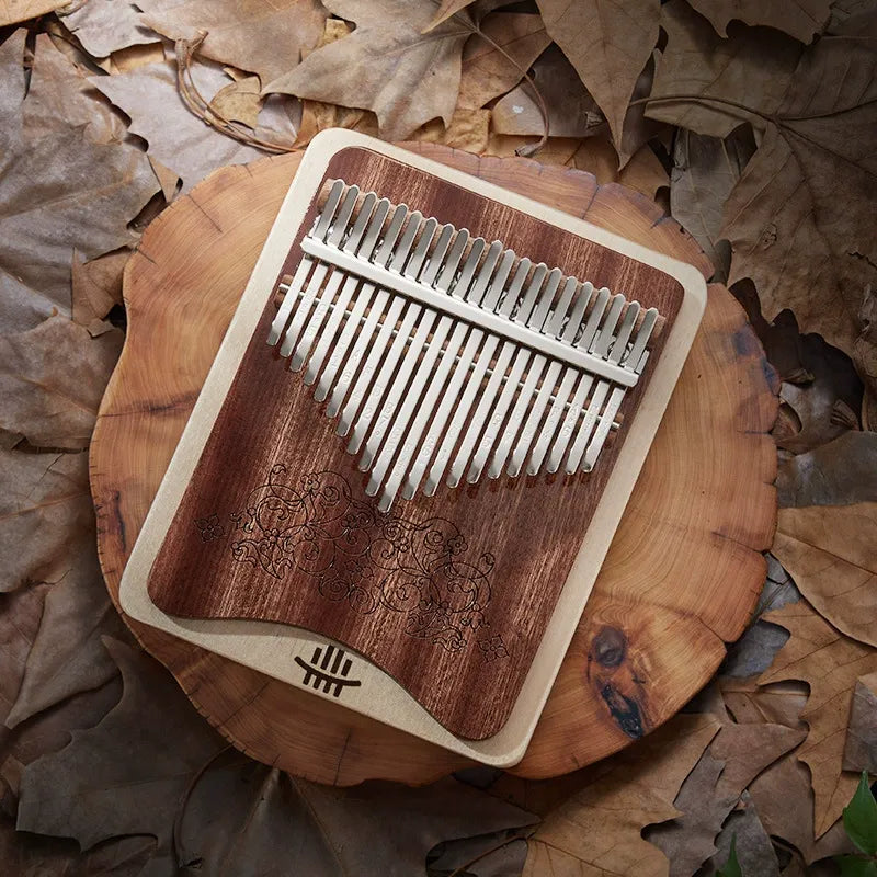 The main image of the MoralGain® Master 21-key kalimba, showing the full body and wide tonal range.