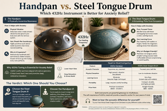 Handpan vs. Steel Tongue Drum: Which 432Hz Instrument is Best for Anxiety?
