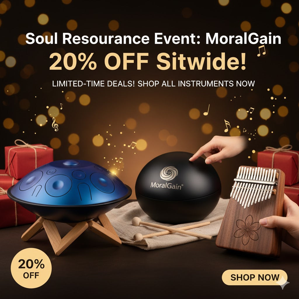 🎶 MoralGain Healing Instruments Annual Gala: Handpans, Tongue Drums, and Kalimbas 20% OFF Sitewide Limited-Time Sale!
