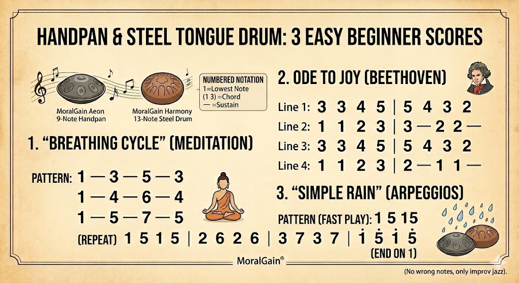 Handpan vs. Tongue Drum: Comparison & 3 Easy Songs (Tabs)