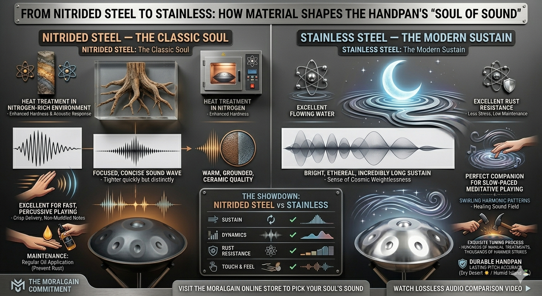 From Nitrided Steel to Stainless: How Material Shapes the "Soul of Sound" in Handpans?