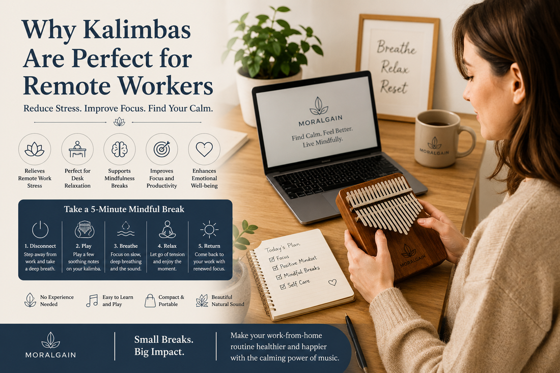 Why Kalimbas Are Perfect for Remote Workers: A Simple Tool for Stress Relief and Mindfulness Breaks