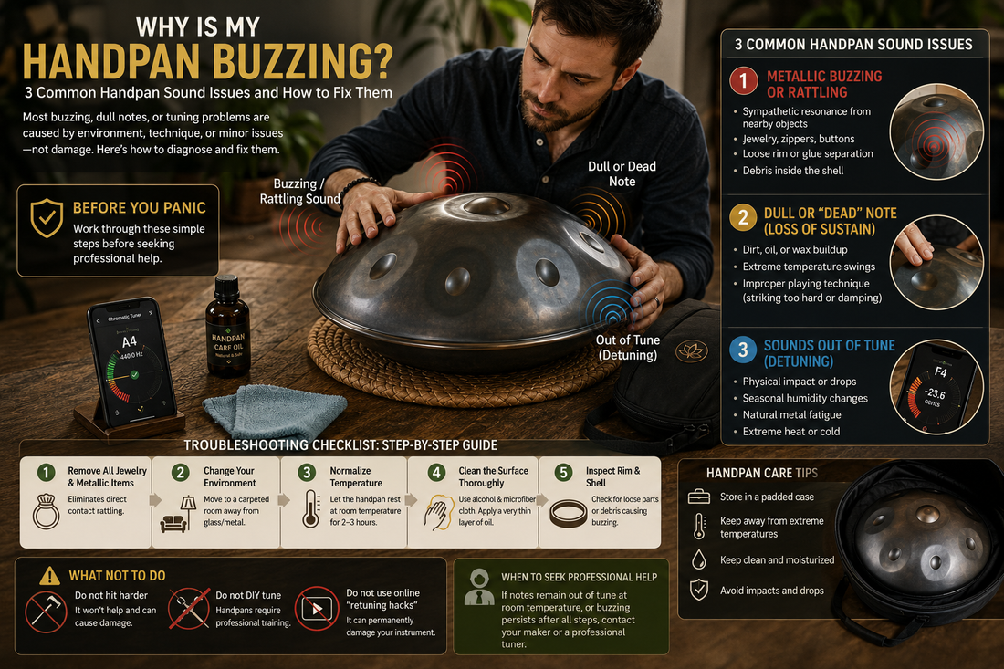 Why is My Handpan Buzzing? 3 Common Handpan Sound Issues and How to Fix Them