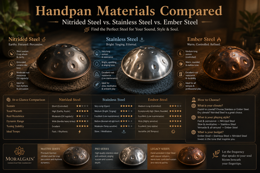 Stainless Steel vs. Nitrided Steel vs. Ember Steel Handpans: The Ultimate Durability &amp; Tone Guide