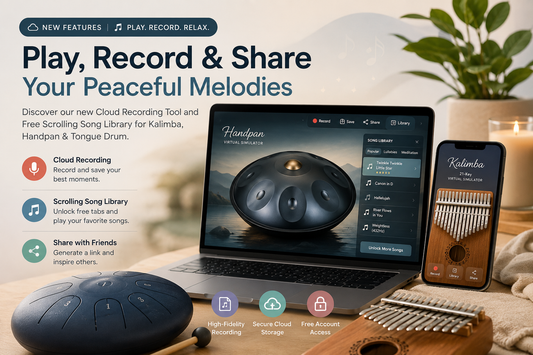 Play, Record, and Learn: How to Unlock Free Sheet Music on Our Virtual Kalimba & Handpan Simulators